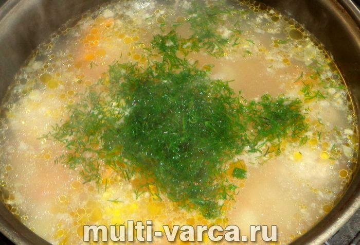 Суп із фрикадельками з індички в мультиварці