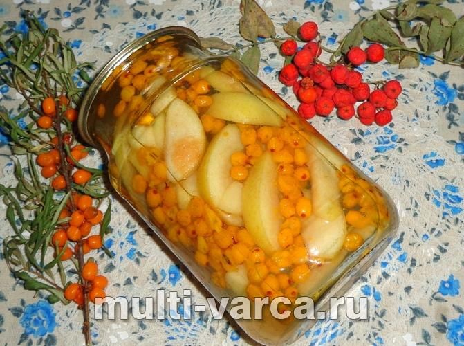 Компот з обліпихи та яблук на зиму