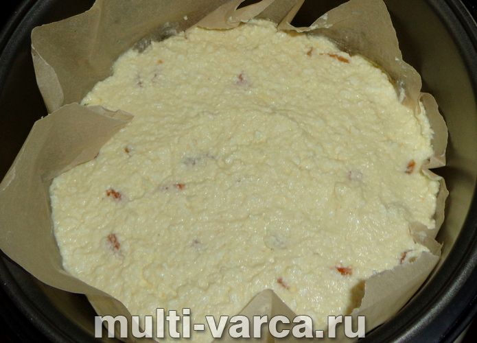 Сирна запіканка з курагою в мультиварці