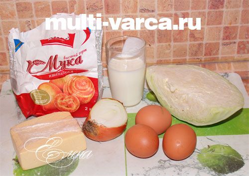 Заливний капустяний пиріг у мультиварці