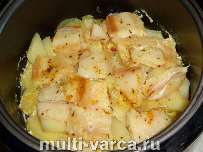 Філе морського язика з картоплею в мультиварці