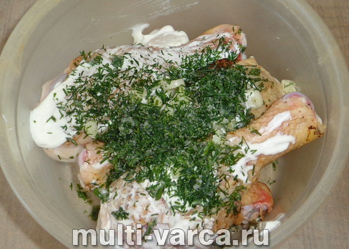 Курячі ніжки в майонезі в мультиварці
