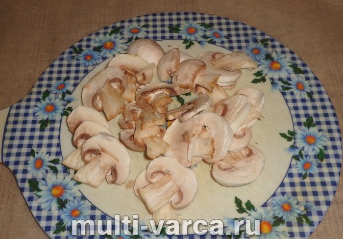 Полба з грибами в мультиварці