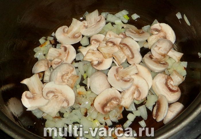 Полба з грибами в мультиварці