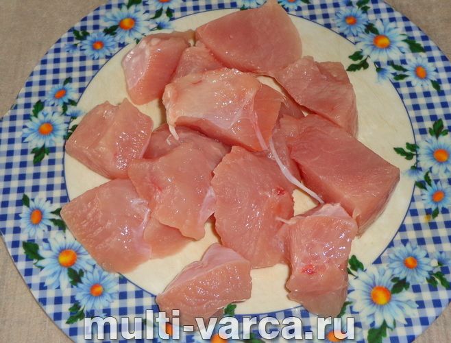 Шашлик з індички в мультиварці