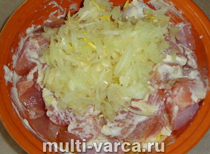 Шашлик з індички в мультиварці