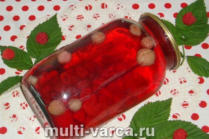 Компот із полуниці та малини на зиму