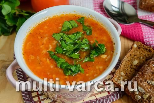 Пряний томатний суп із рисом