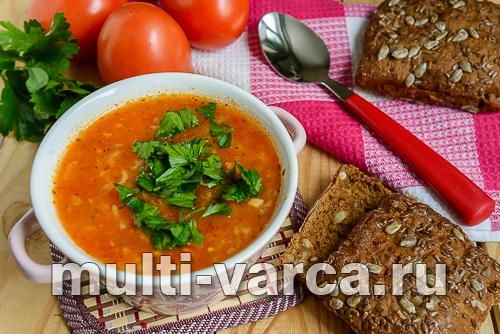 Пряний томатний суп із рисом