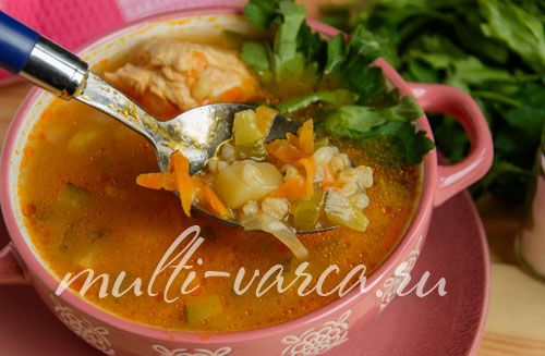 Розсольник із куркою та булгуром