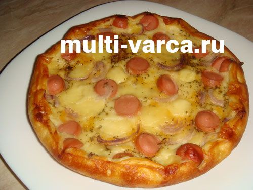 Швидка піца на кефірі в мультиварці