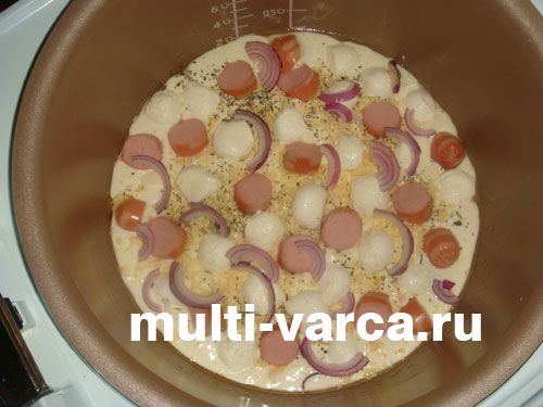 Швидка піца на кефірі в мультиварці