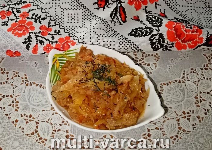 Свинина з капустою в мультиварці