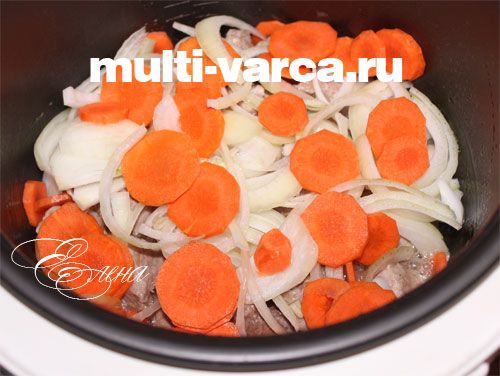 Тушкована свинина з кабачками та овочами