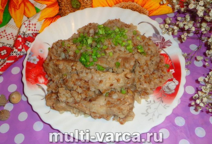 Гречка з реберцями в мультиварці