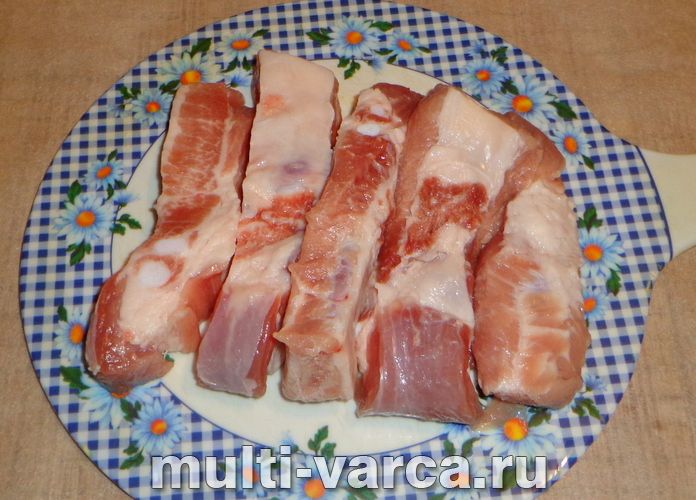 Гречка з реберцями в мультиварці