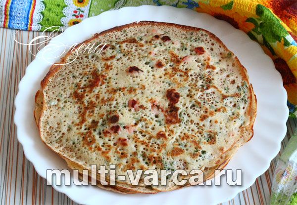 Млинці з припеком із сьомги та кропу