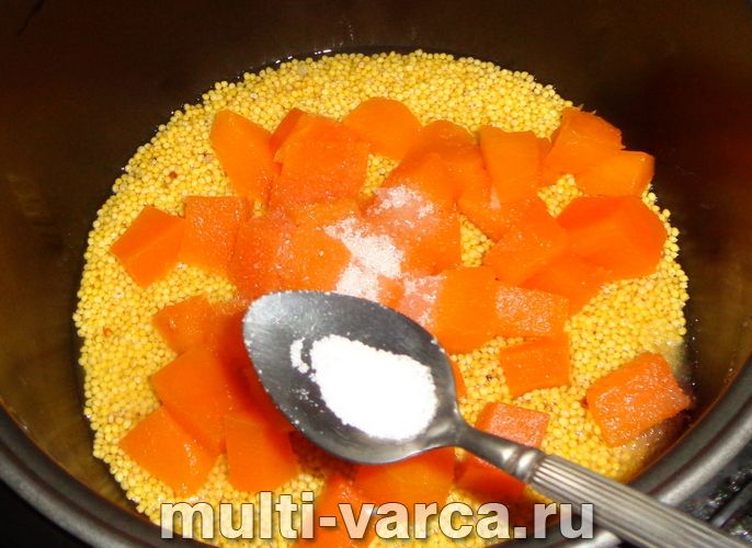 Пісна пшоняна каша з гарбузом у мультиварці
