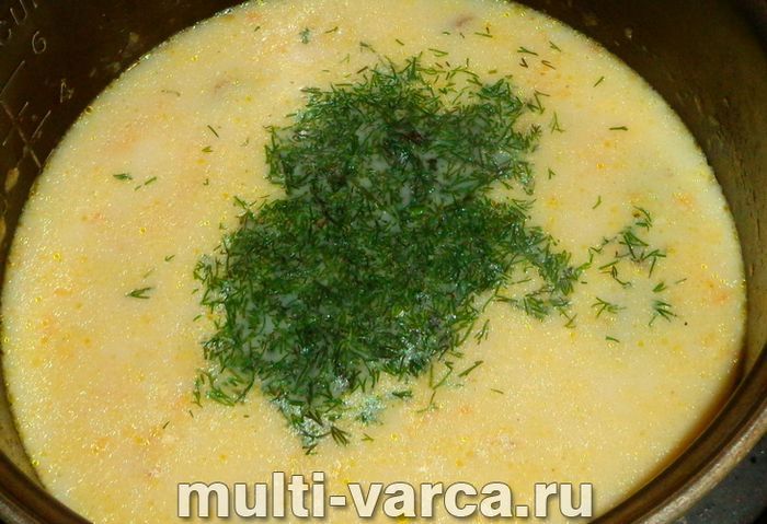 Сирний суп із грибами в мультиварці