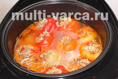 Смачні фаршировані перці з рисом, фаршем і овочами