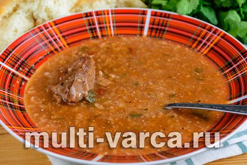 Суп харчо з баранини з коричневим рисом
