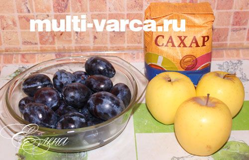 Яблучно-сливовий джем у мультиварці