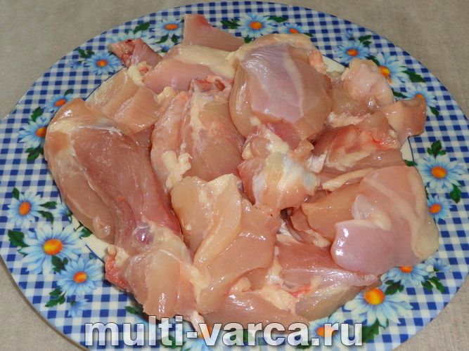 Курка з брюссельською капустою в мультиварці