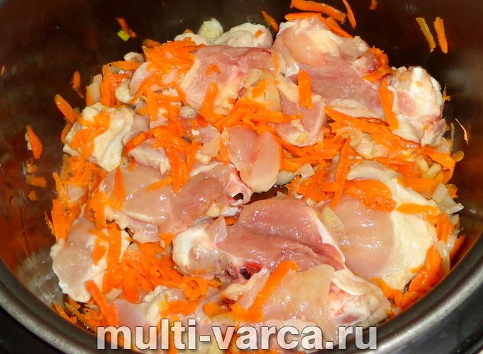 Курка з брюссельською капустою в мультиварці