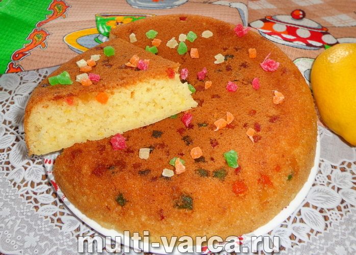 Лимонний пиріг із цукатами в мультиварці