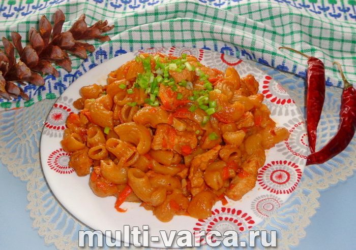 Макарони з індичкою в мультиварці