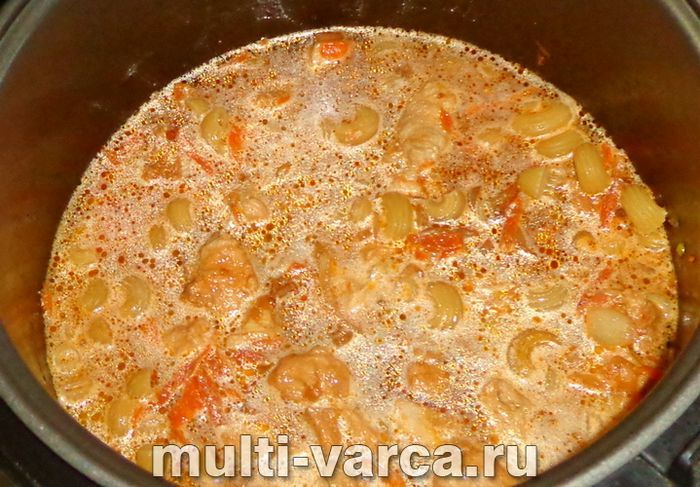 Макарони з індичкою в мультиварці
