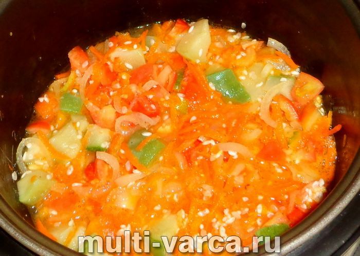 Овочеве рагу з рисом у мультиварці