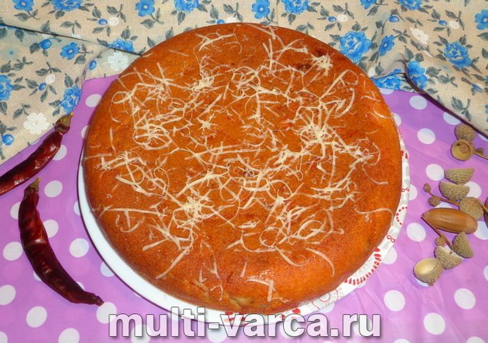 Пиріг із куркою та сиром у мультиварці