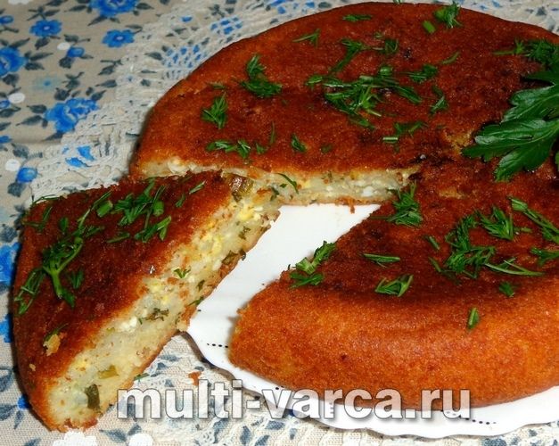 Пиріг із рисом і яйцем у мультиварці