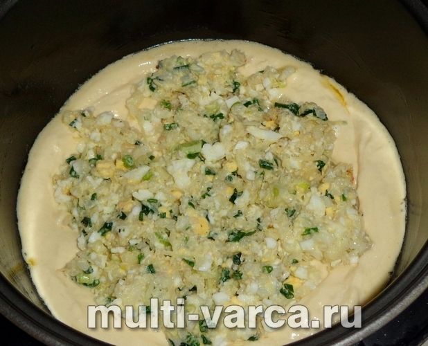 Пиріг із рисом і яйцем у мультиварці