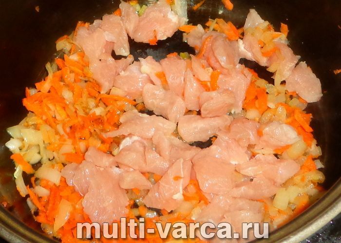 Полба з куркою в мультиварці