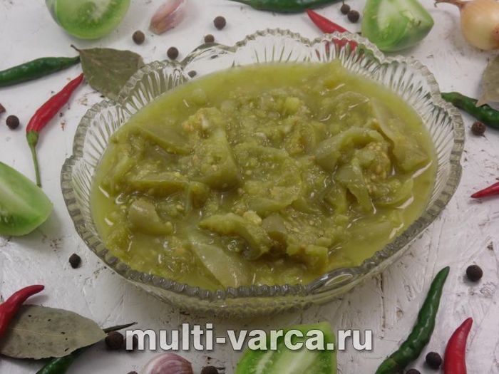 Салат із зелених помідорів на зиму