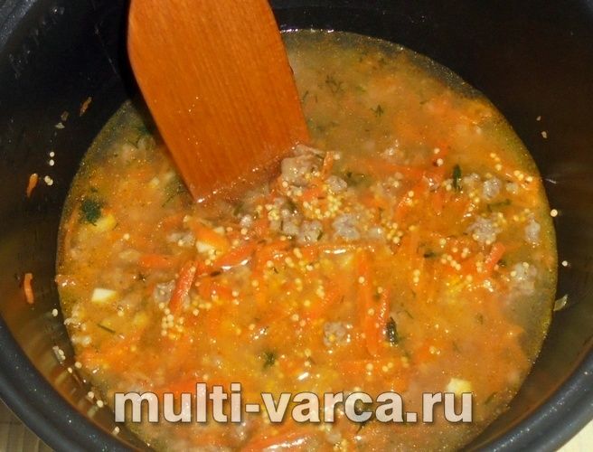Смачна пшоняна каша з фаршем