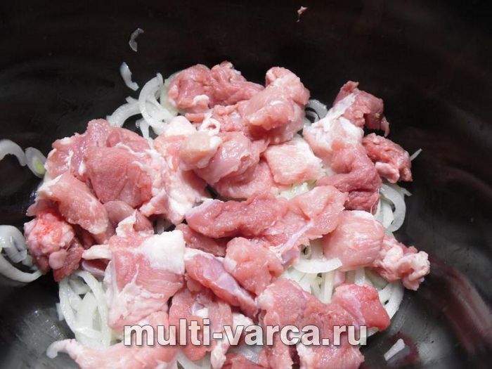 Свинина тушкована з овочами
