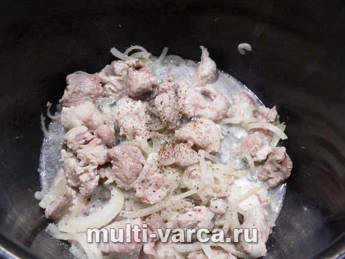 Свинина тушкована з овочами