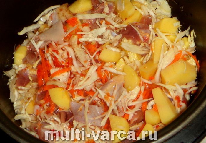 Бігус із куркою в мультиварці