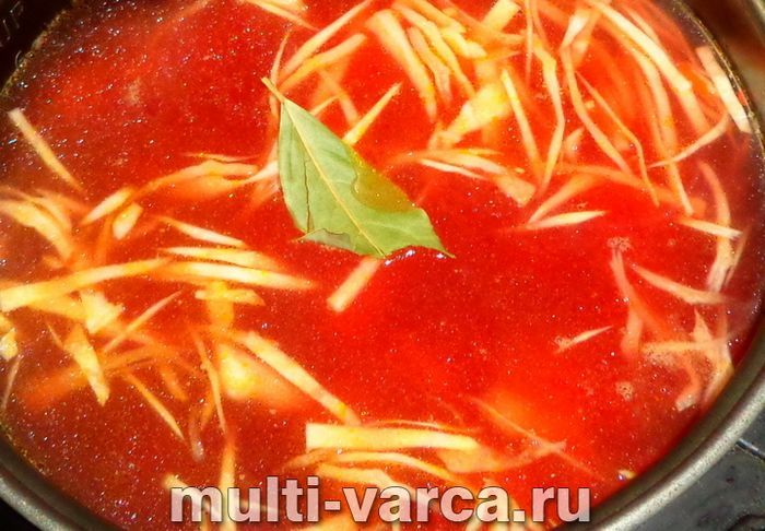 Борщ на бульйоні в мультиварці