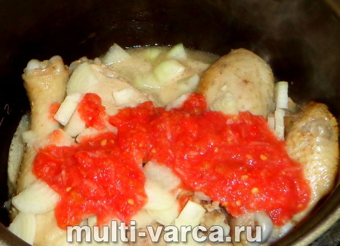 Чахохбілі з томатною пастою в мультиварці