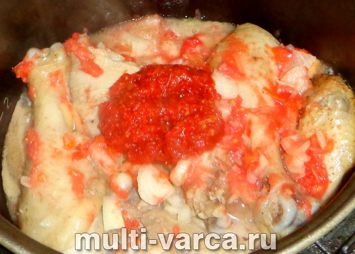 Чахохбілі з томатною пастою в мультиварці