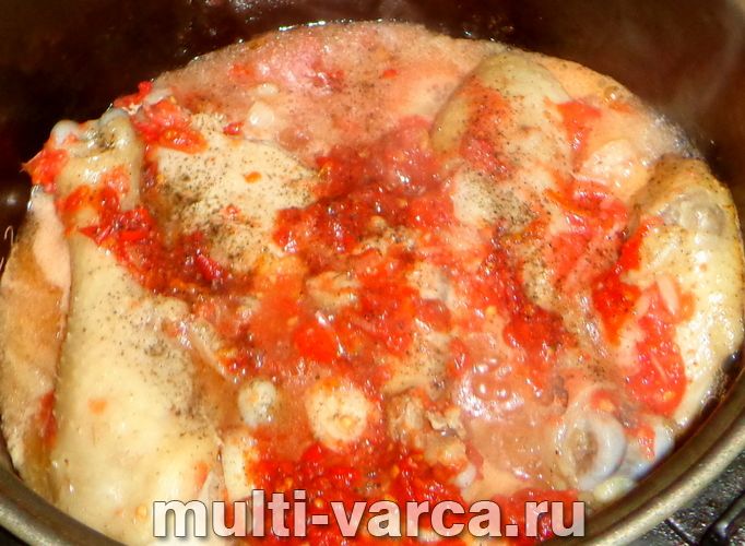Чахохбілі з томатною пастою в мультиварці