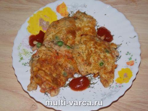 Яєчня з горошком і соєвим соусом