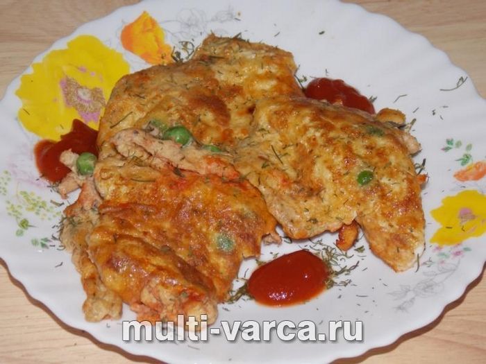 Яєчня з горошком і соєвим соусом