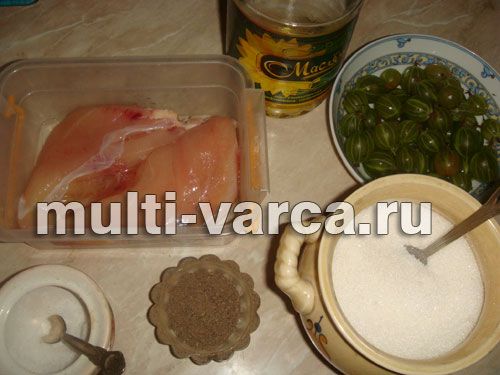 Куряча грудка під соусом із аґрусу