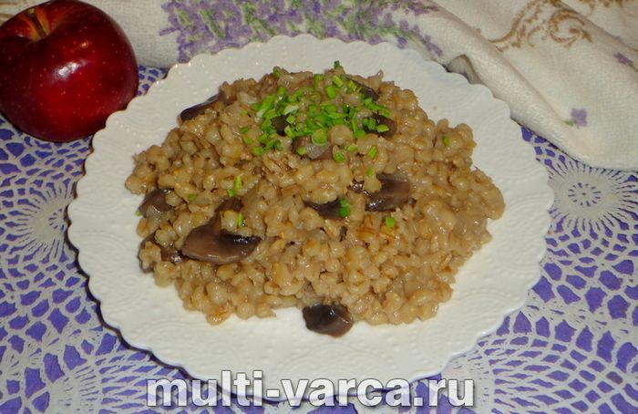 Перловка з печерицями в мультиварці