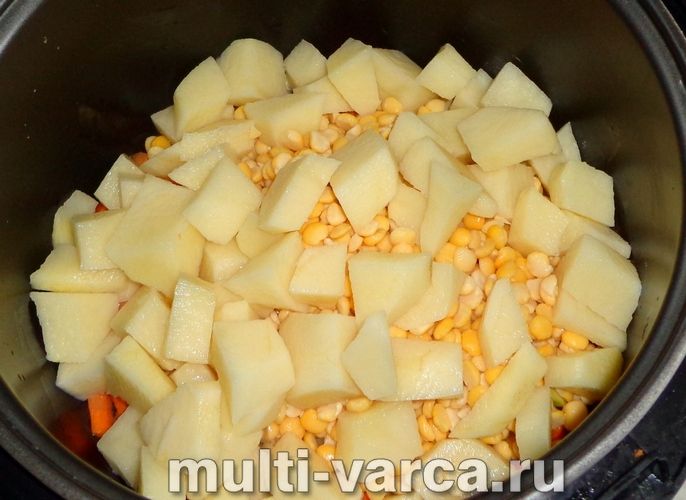 Пісний гороховий суп у мультиварці